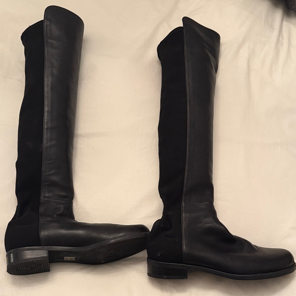Black Knee-High Leather Boots